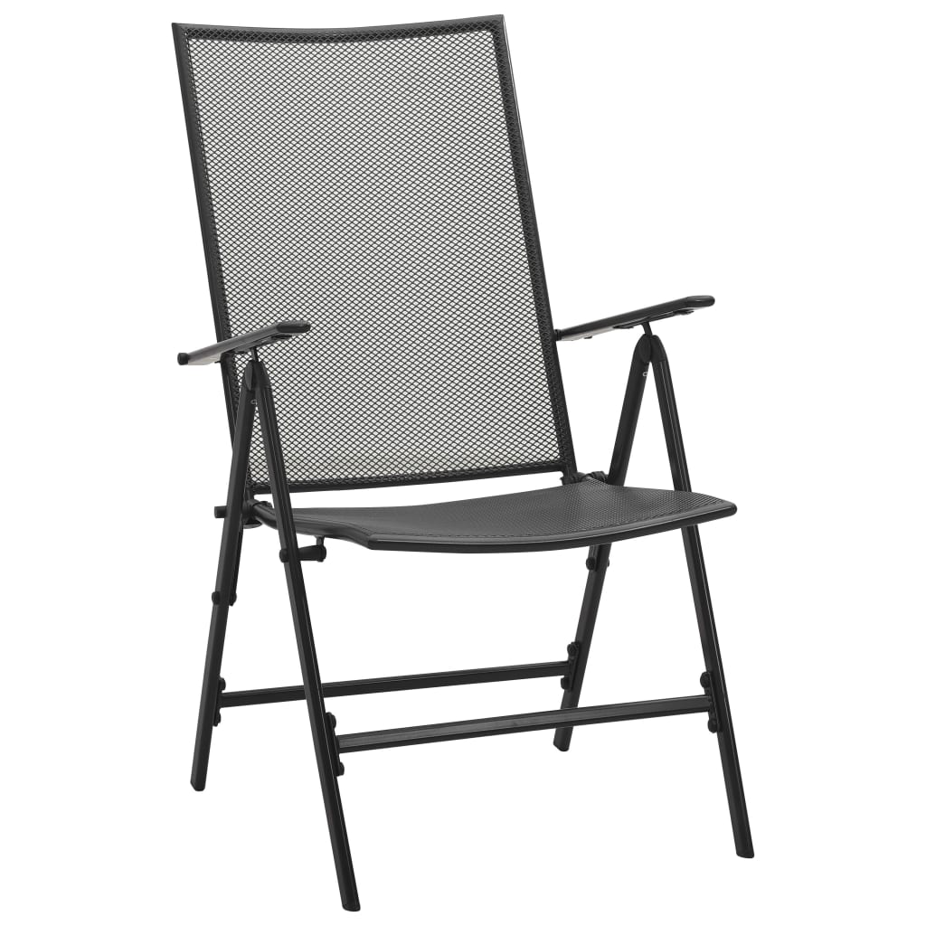 Reclining Garden Chair Set 5 Piece Anthracite Powder-coated Steel