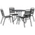 Stackable Garden Chair Set 5 Piece Anthracite Powder-coated Steel