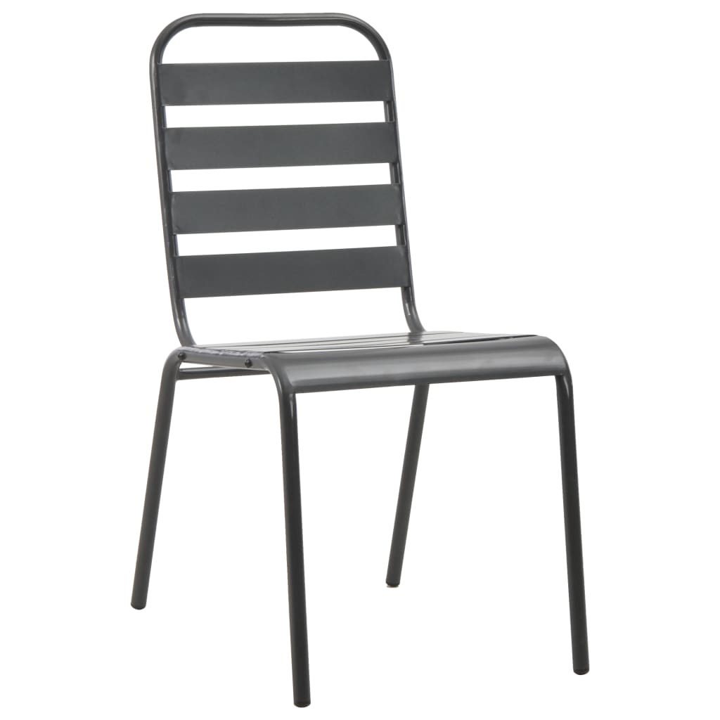 Stackable Garden Chair Set 5 Piece Anthracite Powder-coated Steel