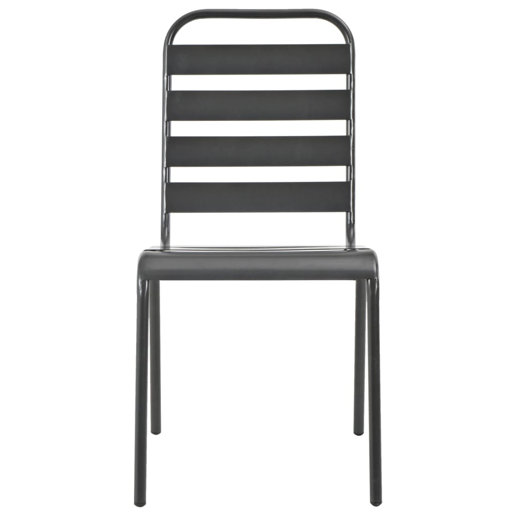 Stackable Garden Chair Set 5 Piece Anthracite Powder-coated Steel