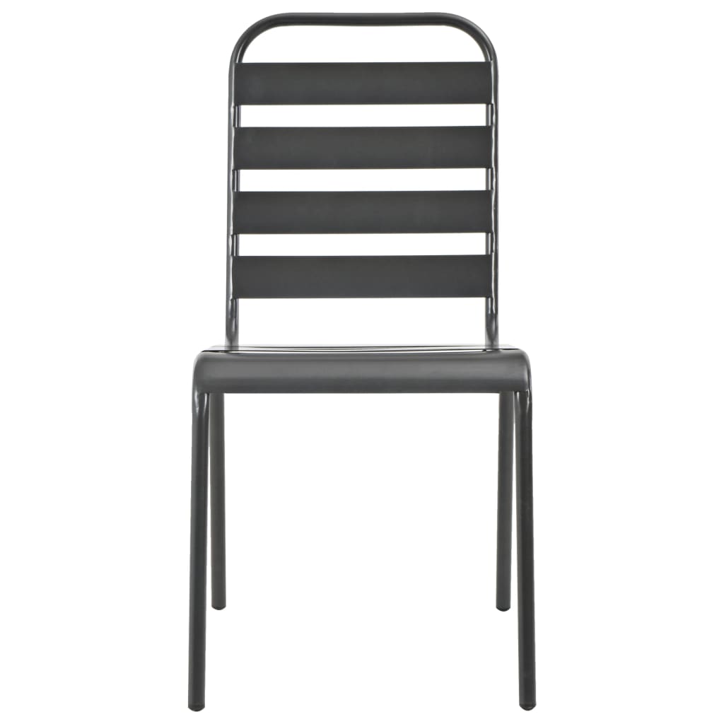 Stackable Garden Chair Set 5 Piece Anthracite Powder-coated Steel