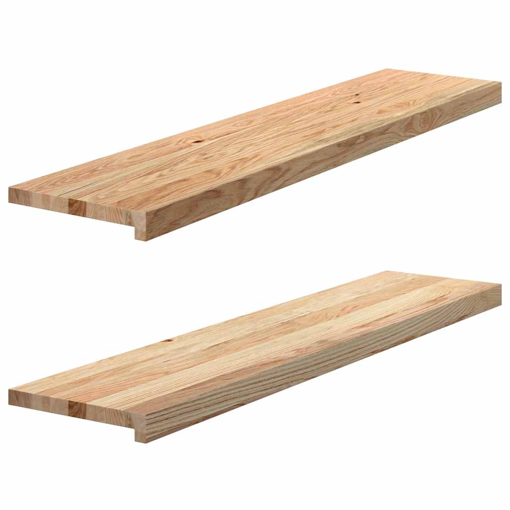 Stair Treads 2 pcs Untreated 110x30x2 cm Solid Wood Oak