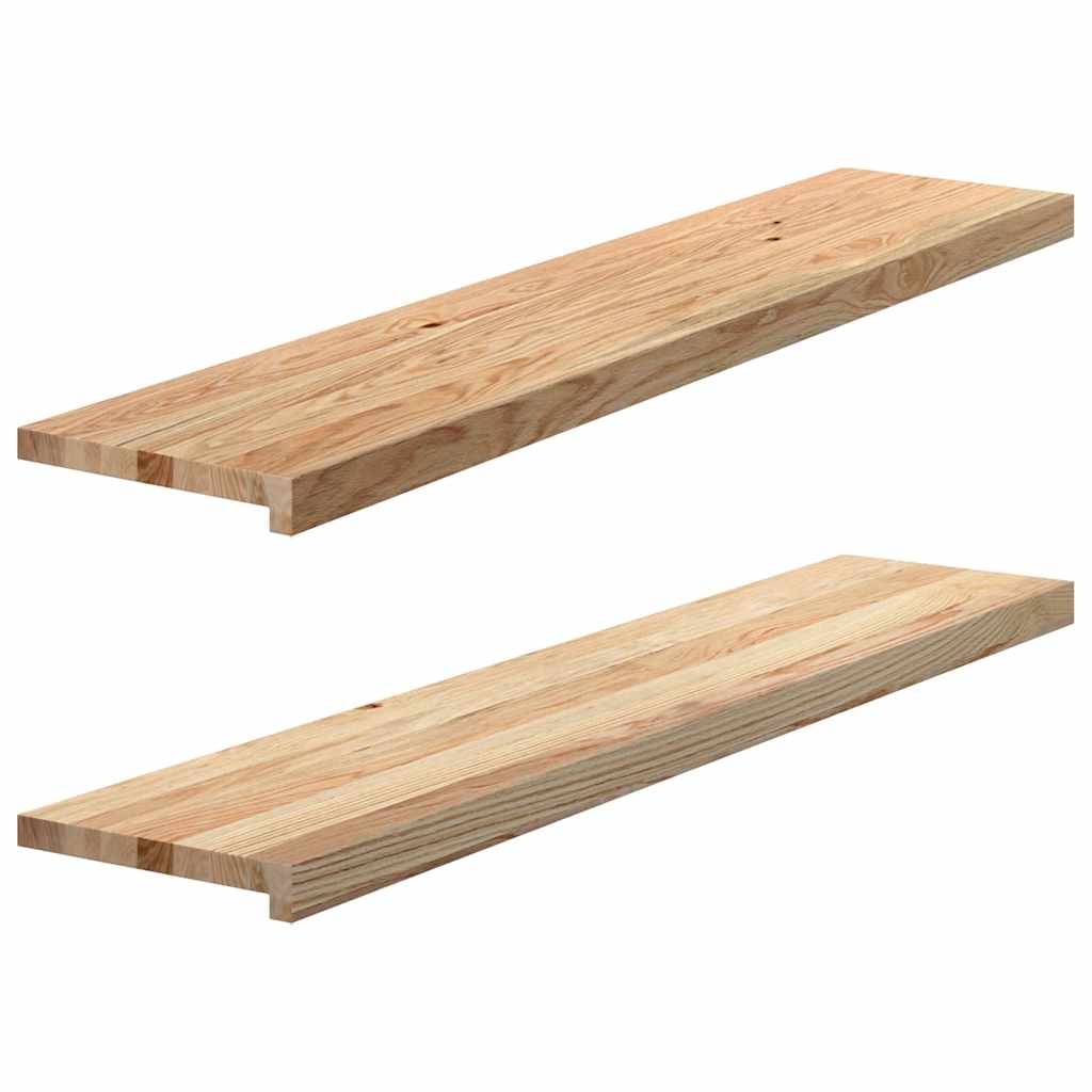 Stair Treads 2 pcs Untreated 120x30x2 cm Solid Wood Oak