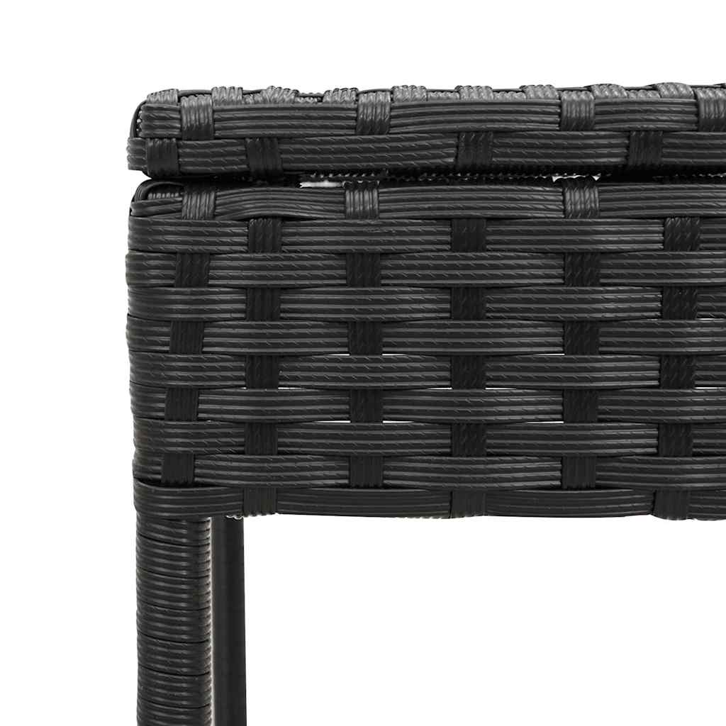 3 Piece Sun Lounger Set with Cushion Black Poly Rattan