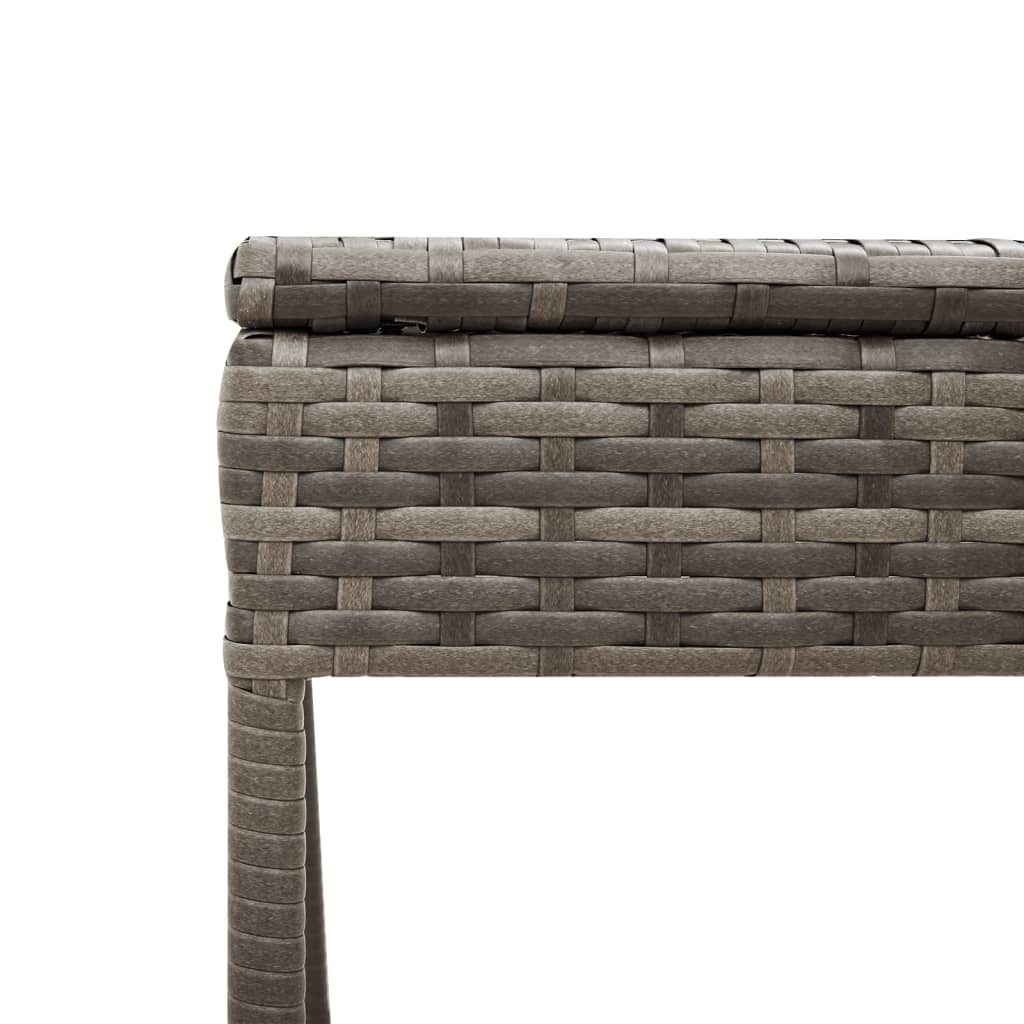 3 Piece Sun Lounger Set with Cushion Grey Poly Rattan
