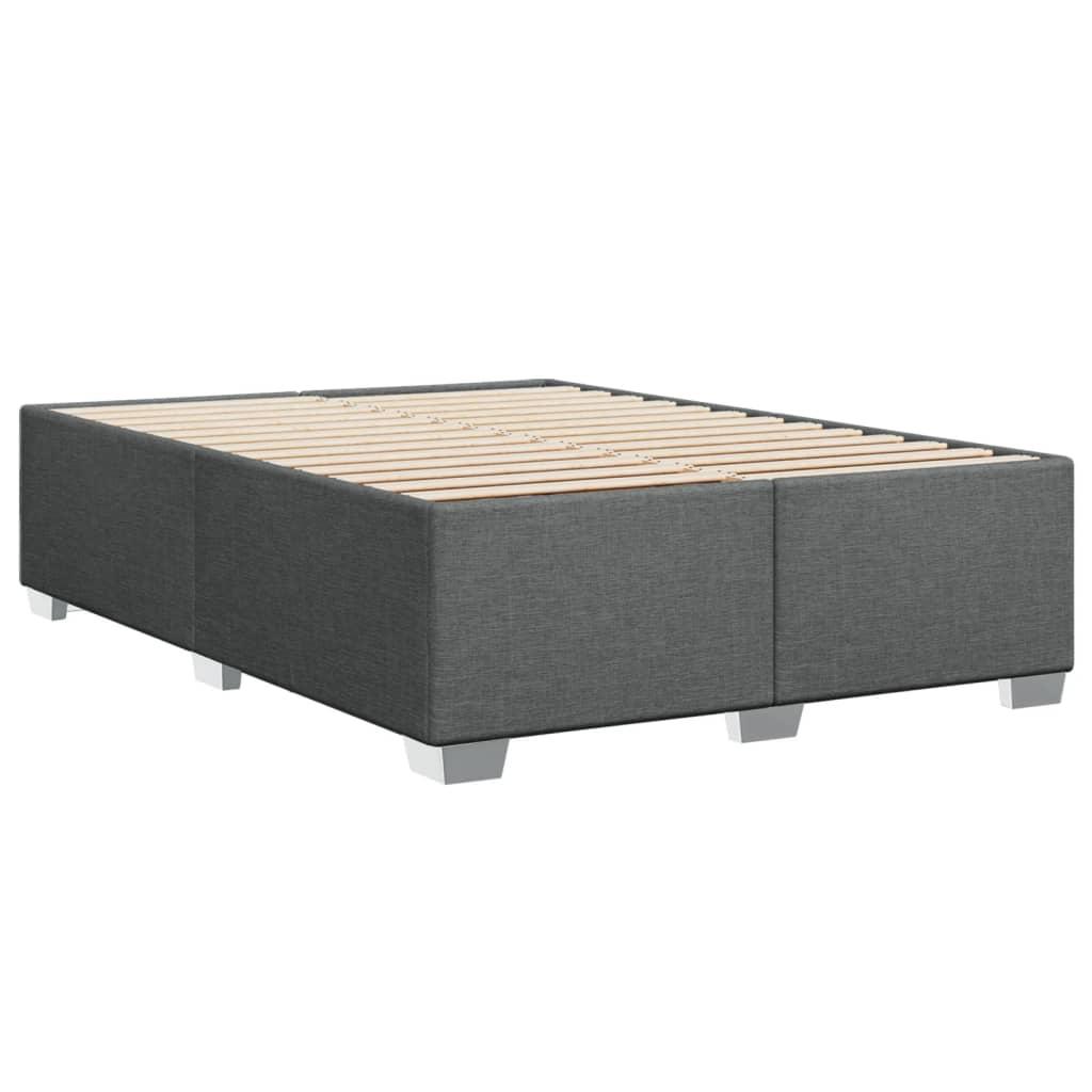 Bed Frame without Mattress Dark Grey Queen Fabric