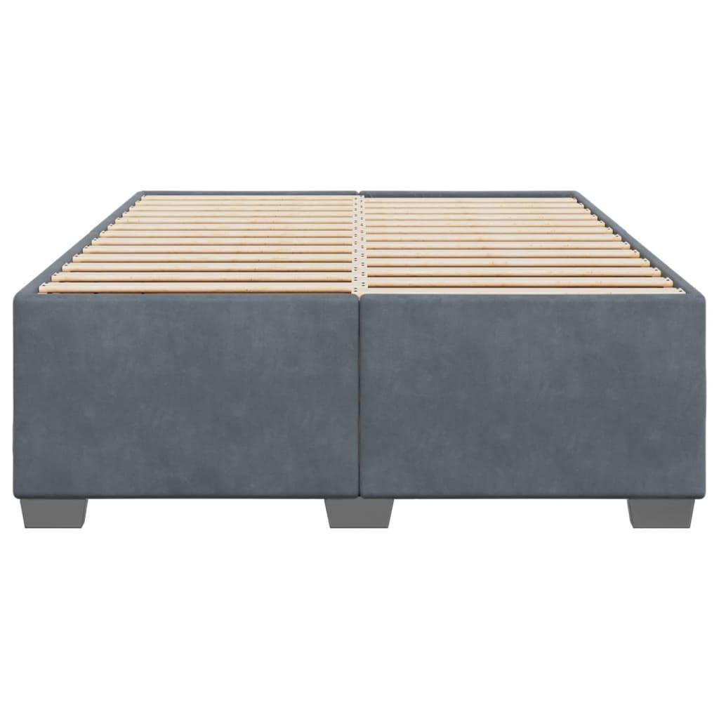 Bed Frame without Mattress Dark Grey Double Velvet