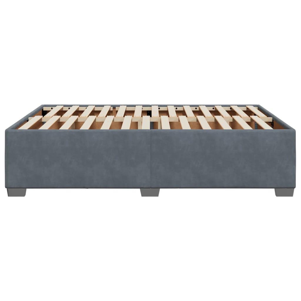 Bed Frame without Mattress Dark Grey Double Velvet