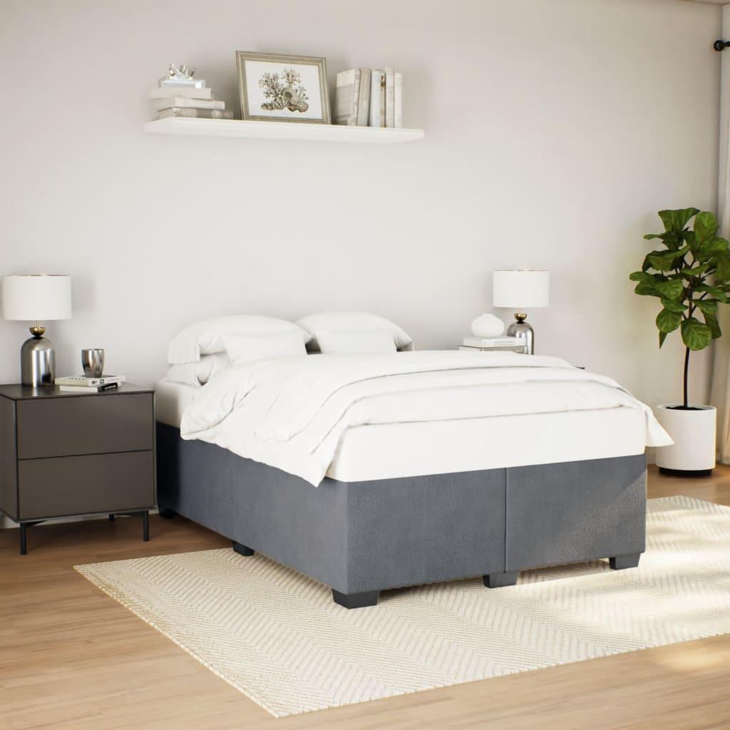 Bed Frame without Mattress Dark Grey Double Velvet