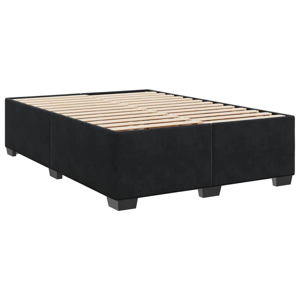 Bed Frame without Mattress Black Double Velvet