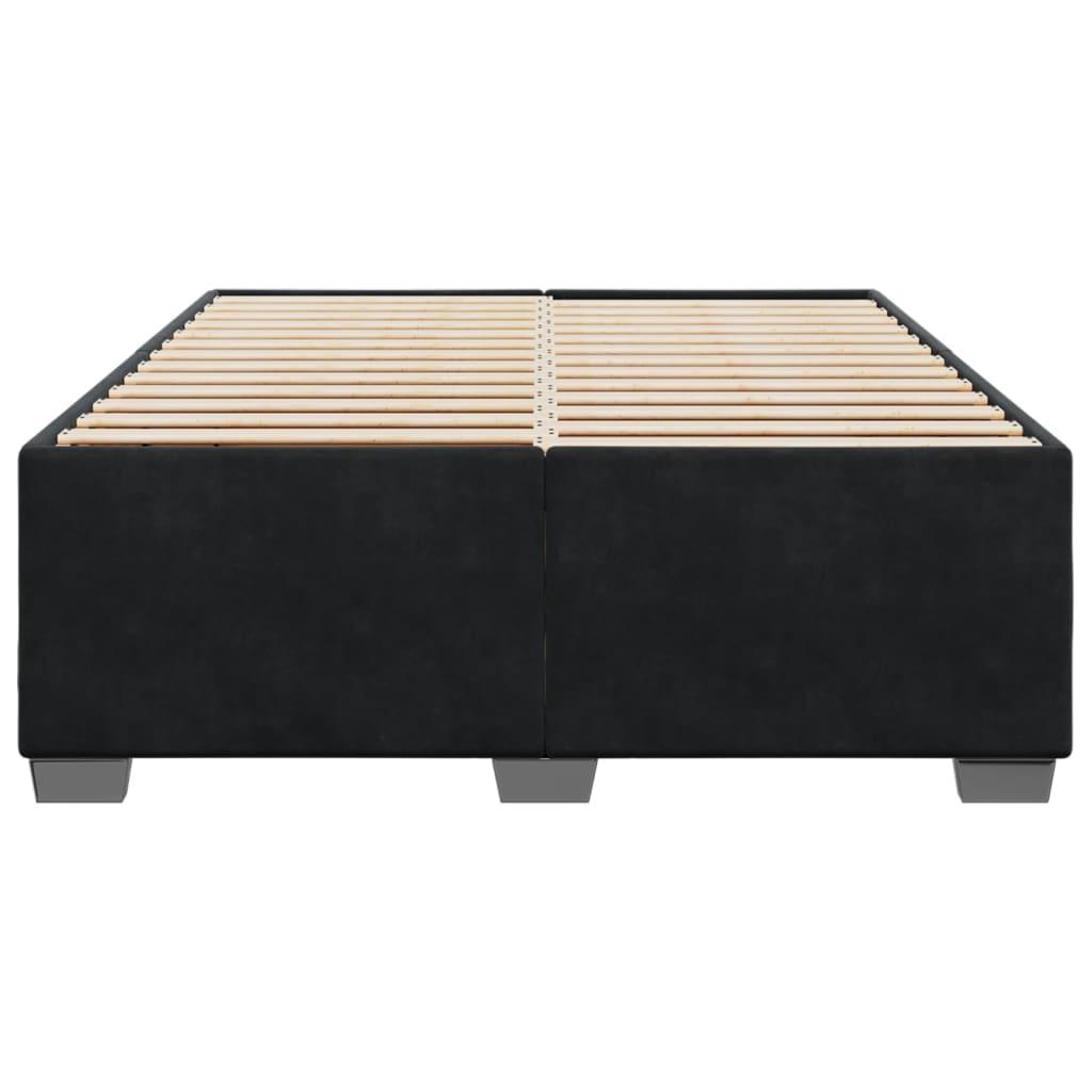 Bed Frame without Mattress Black Double Velvet