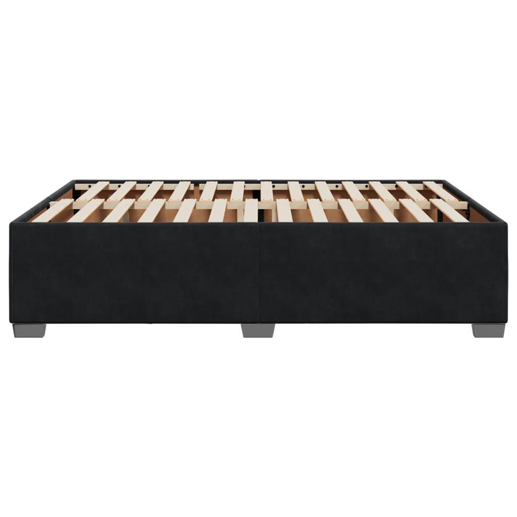 Bed Frame without Mattress Black Double Velvet