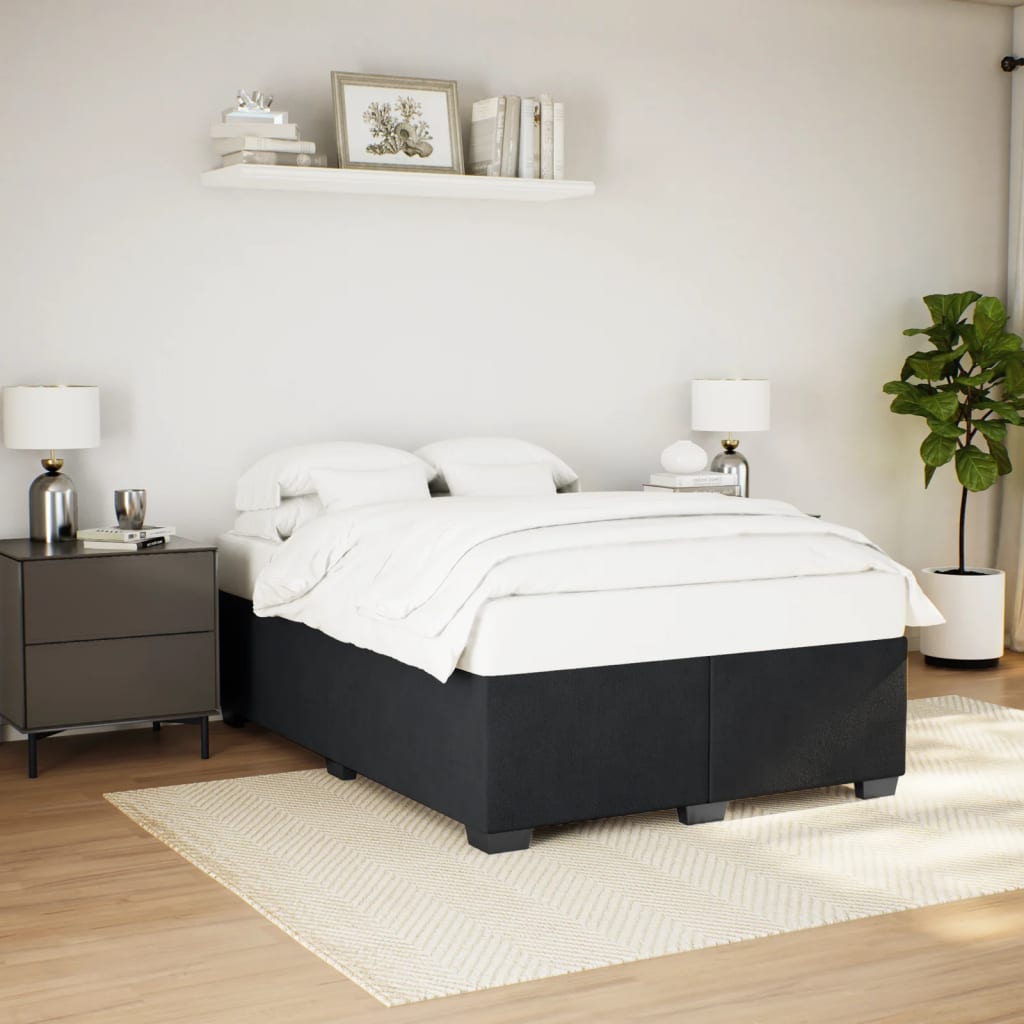 Bed Frame without Mattress Black Double Velvet