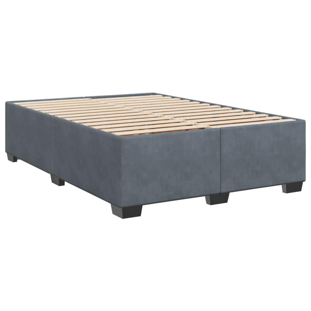 Bed Frame without Mattress Dark Grey Queen Velvet