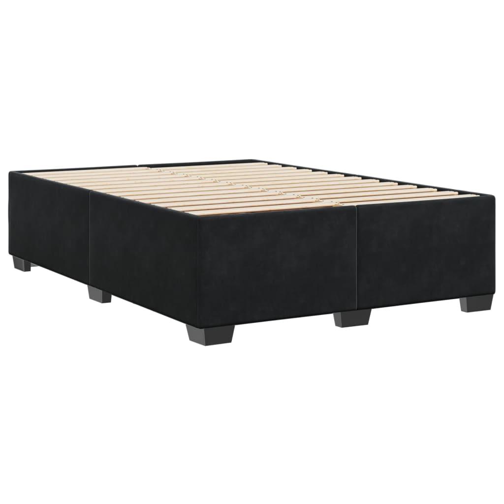 Bed Frame without Mattress Black Queen Velvet