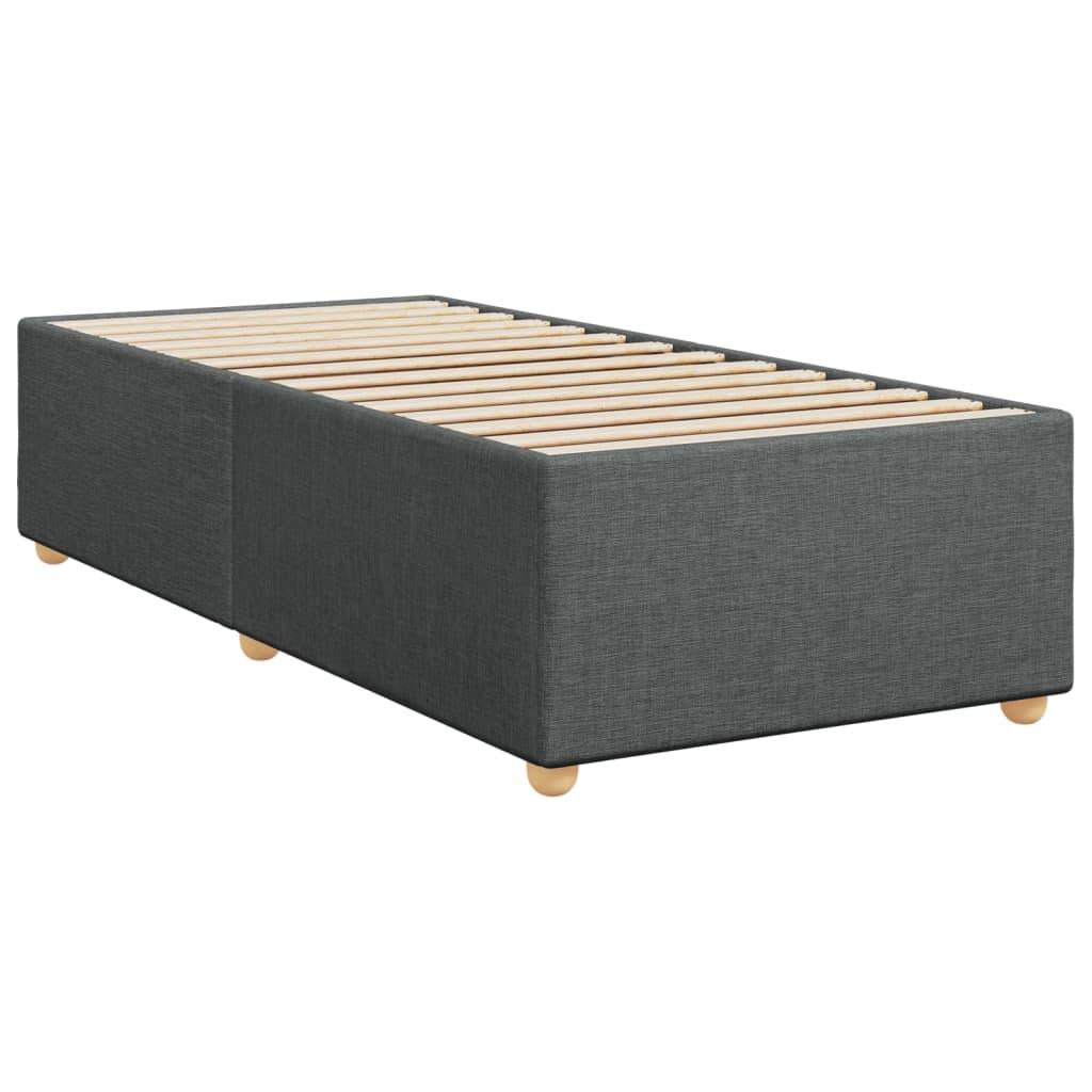 Bed Frame without Mattress Dark Grey 90x190 cm Fabric