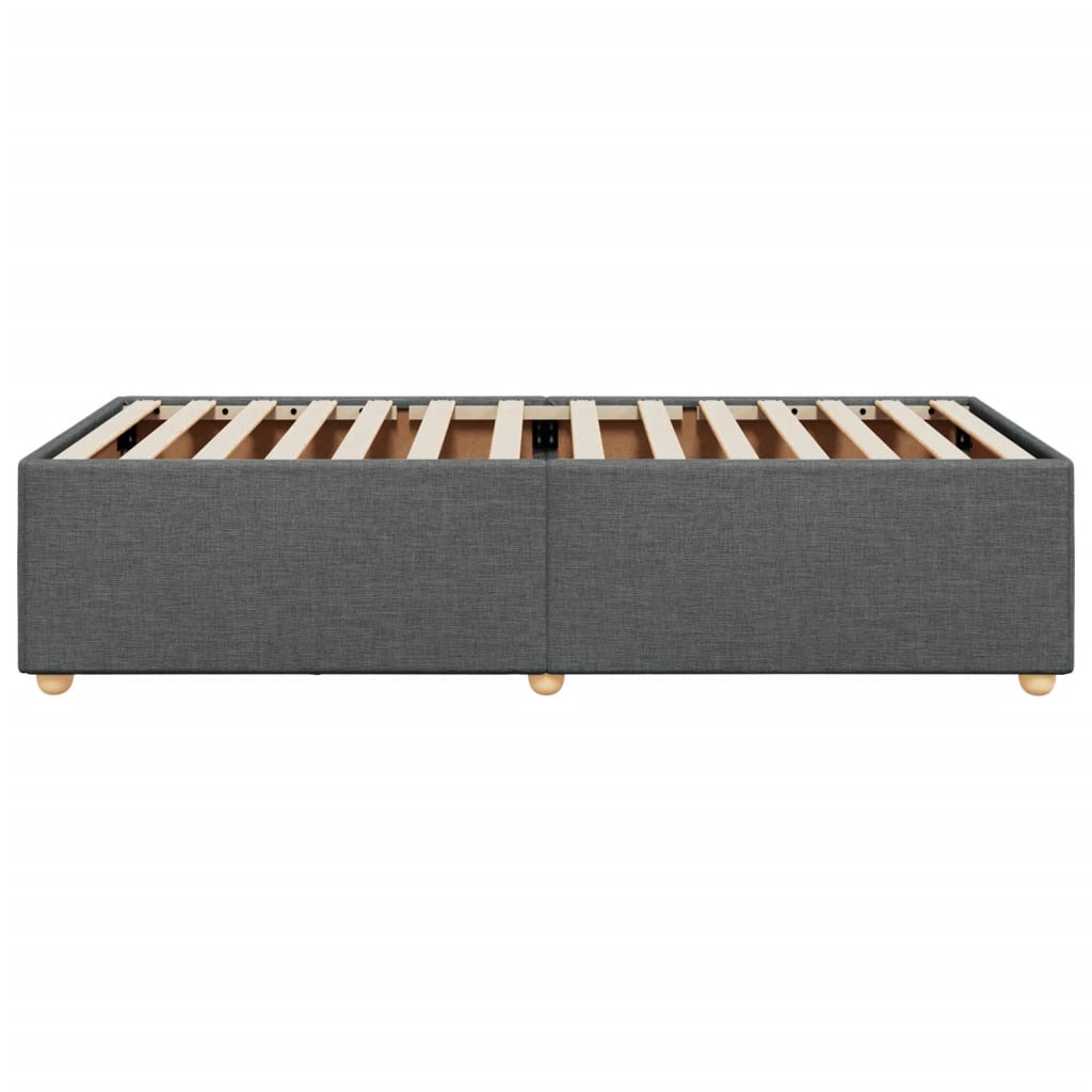 Bed Frame without Mattress Dark Grey 90x190 cm Fabric