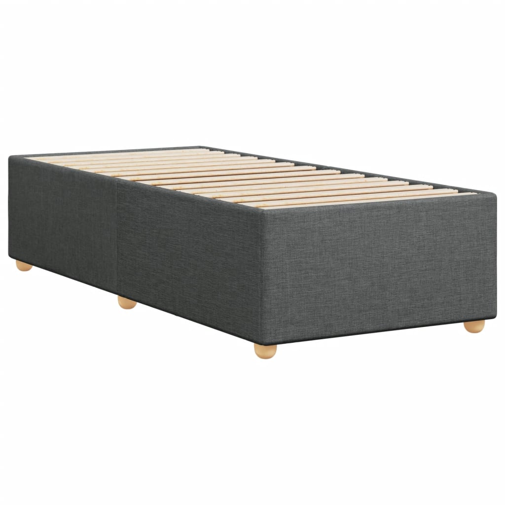 Bed Frame without Mattress Dark Grey 90x190 cm Fabric