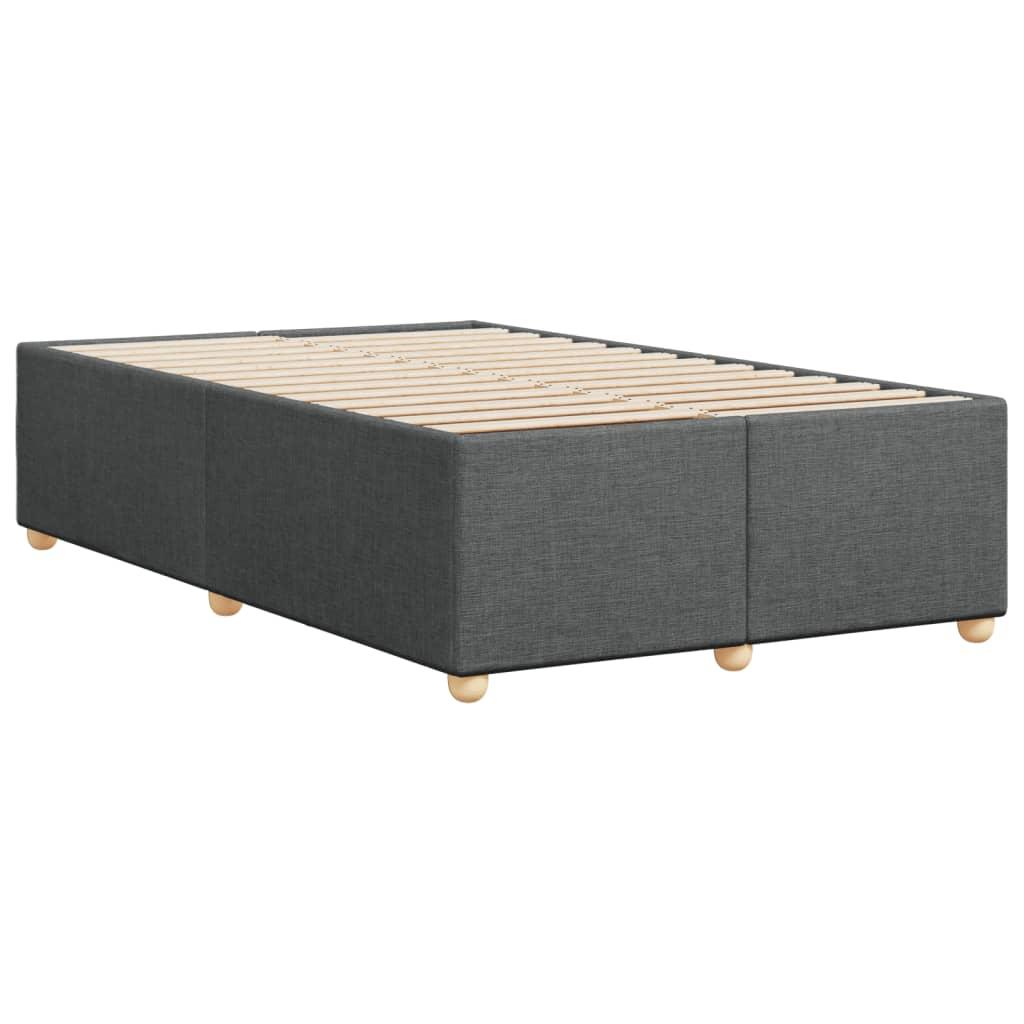 Bed Frame without Mattress Dark Grey Double Fabric