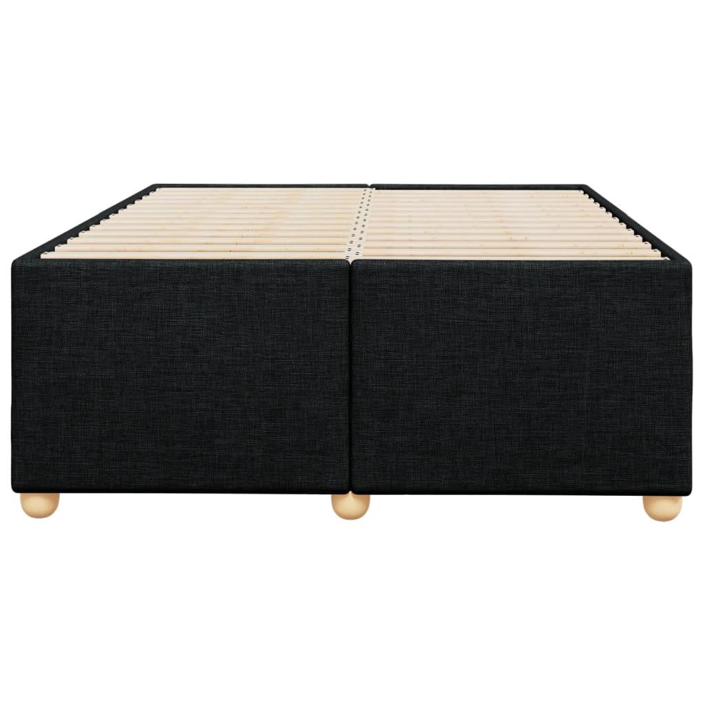 Bed Frame without Mattress Black Double Fabric