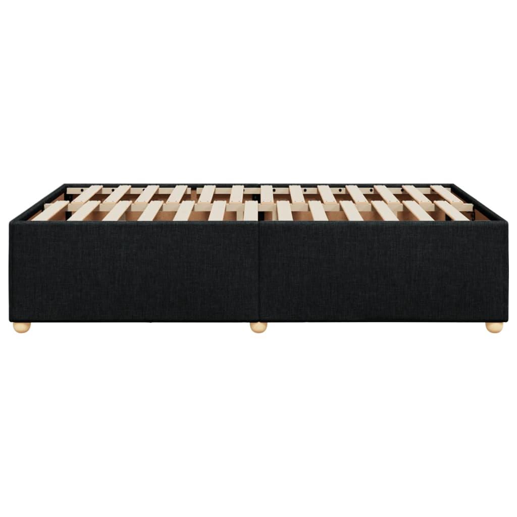 Bed Frame without Mattress Black Double Fabric