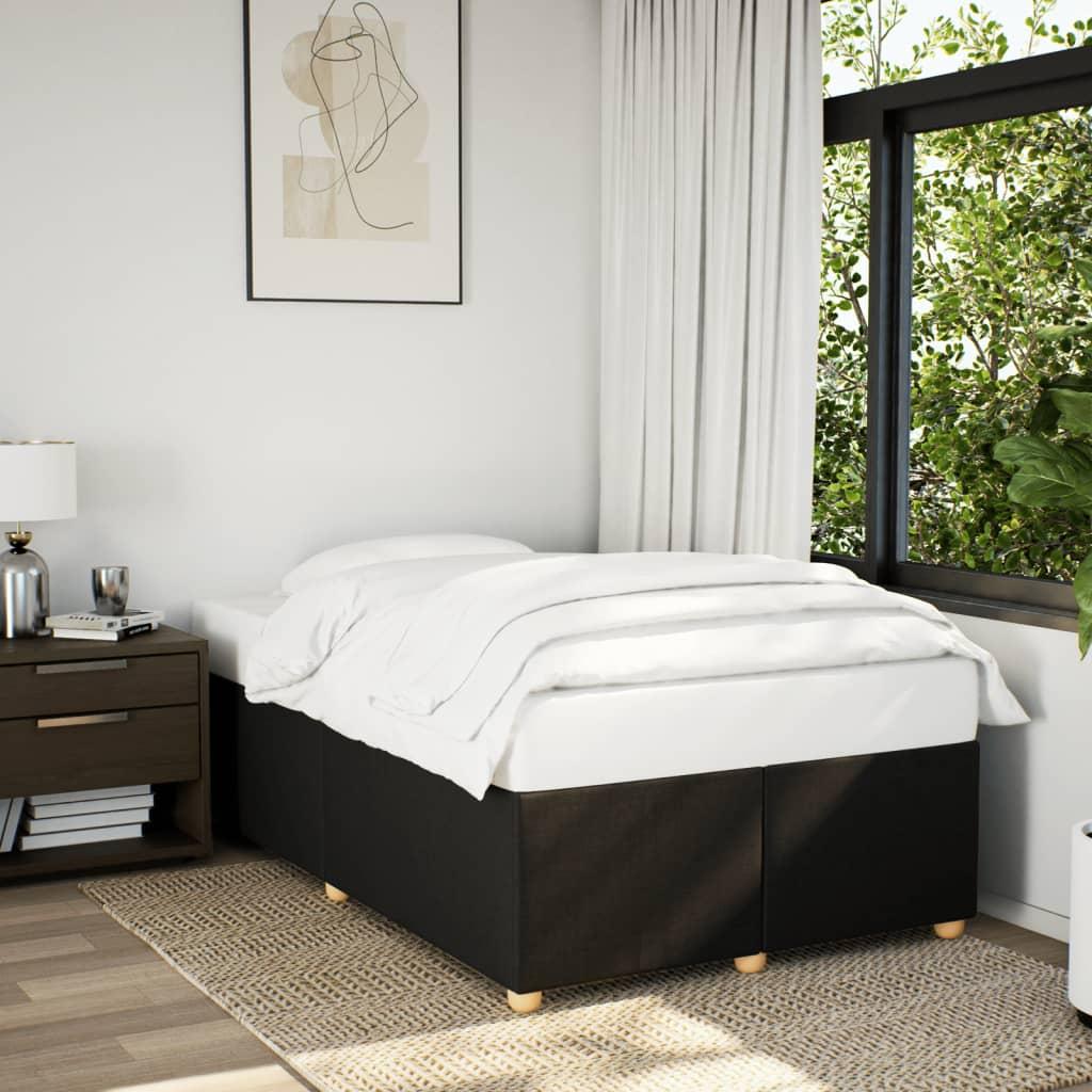 Bed Frame without Mattress Black Double Fabric