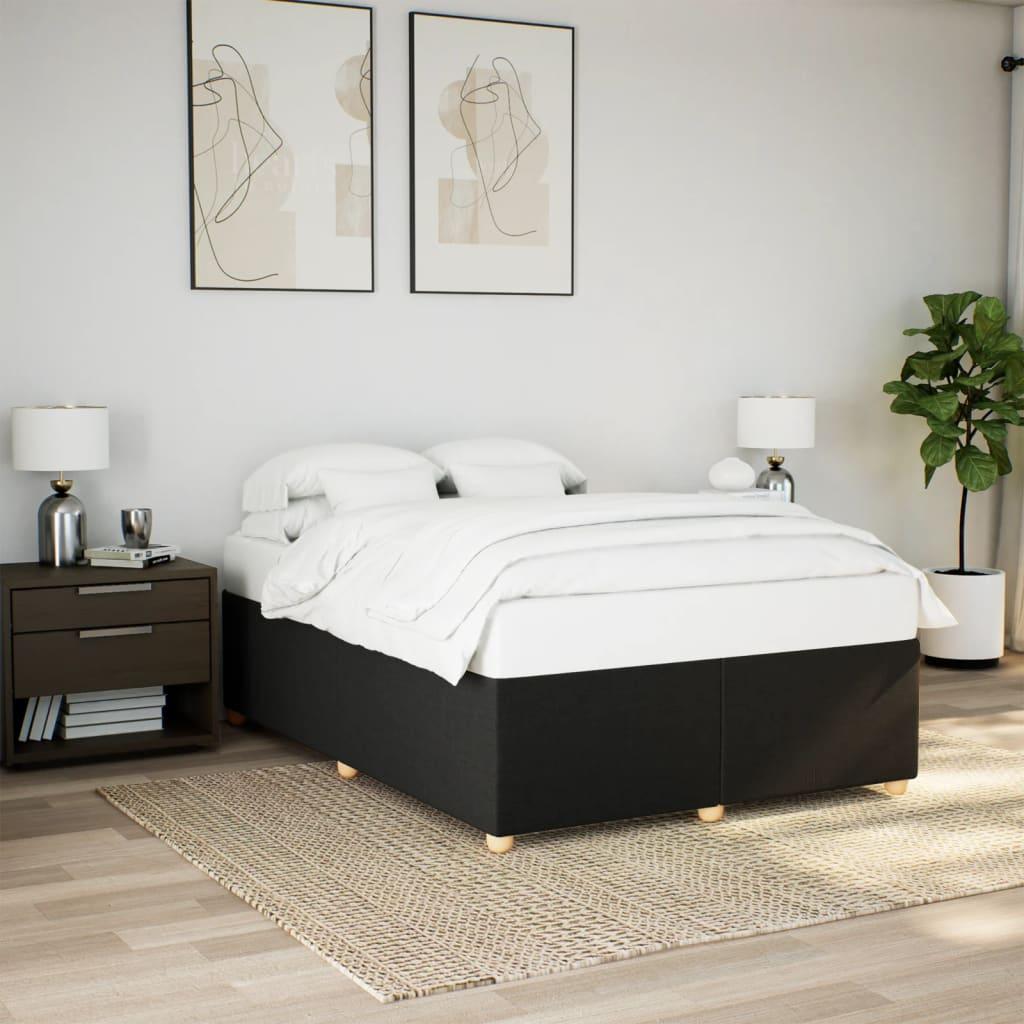 Bed Frame without Mattress Black Queen Fabric