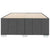 Bed Frame without Mattress Dark Grey Double Fabric