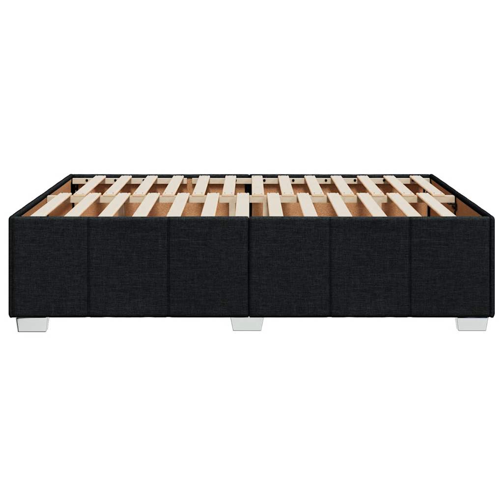 Bed Frame without Mattress Black Queen Fabric