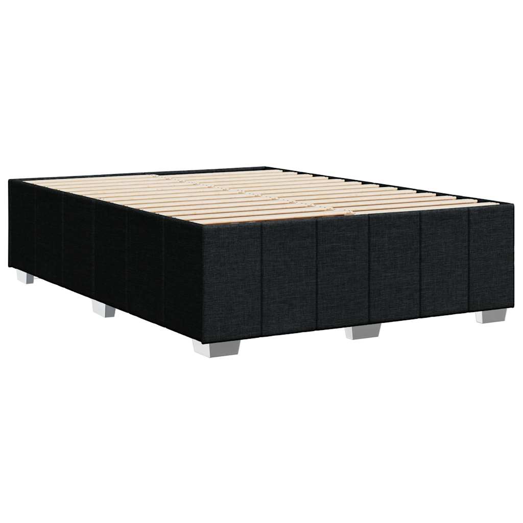 Bed Frame without Mattress Black Queen Fabric