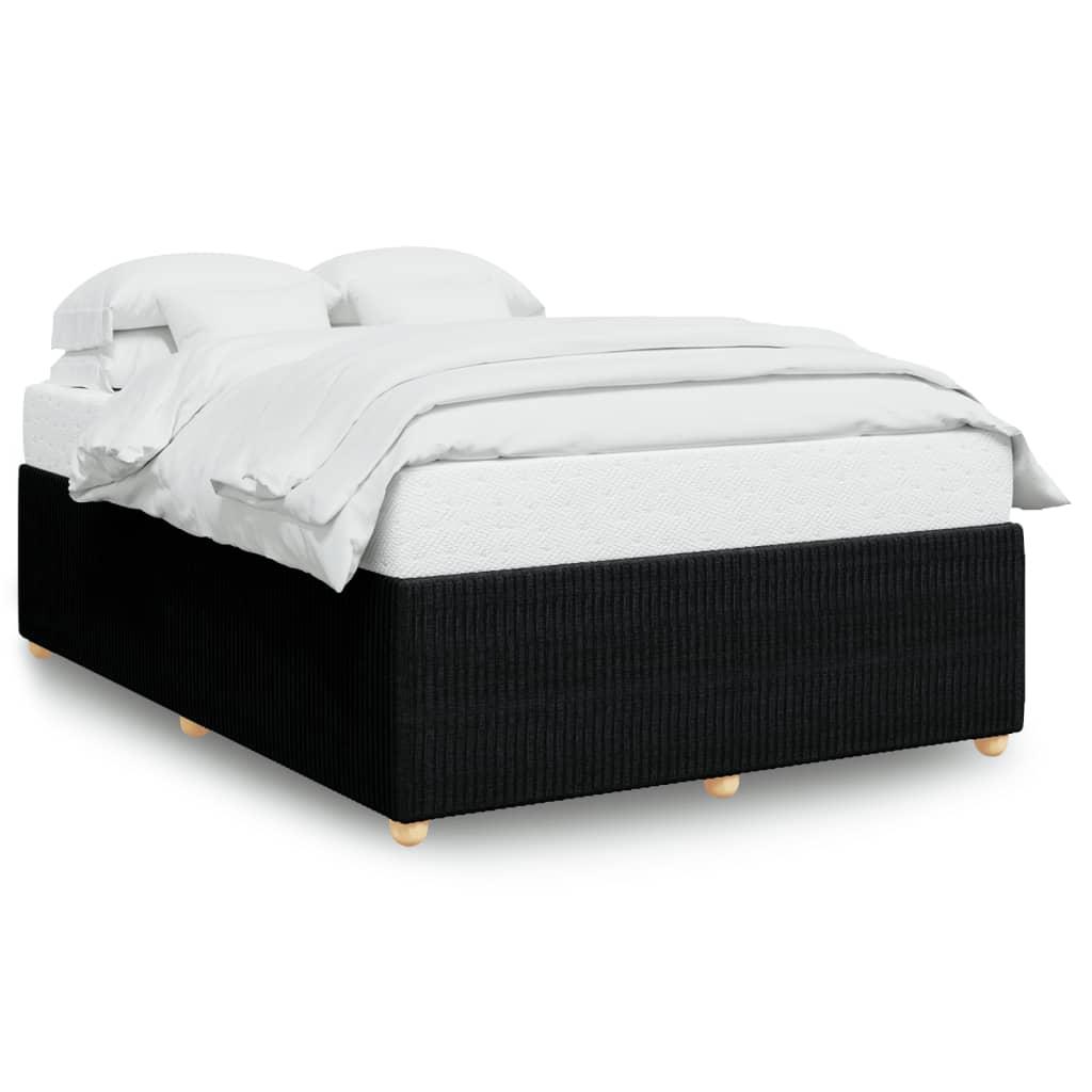 Bed Frame without Mattress Black Double Fabric