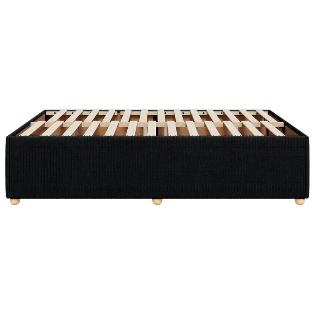 Bed Frame without Mattress Black Double Fabric