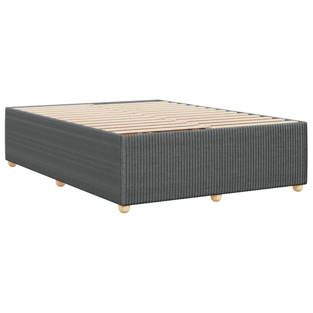 Bed Frame without Mattress Dark Grey Queen Fabric