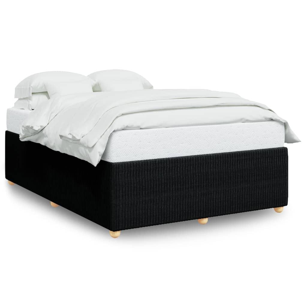 Bed Frame without Mattress Black Queen Fabric