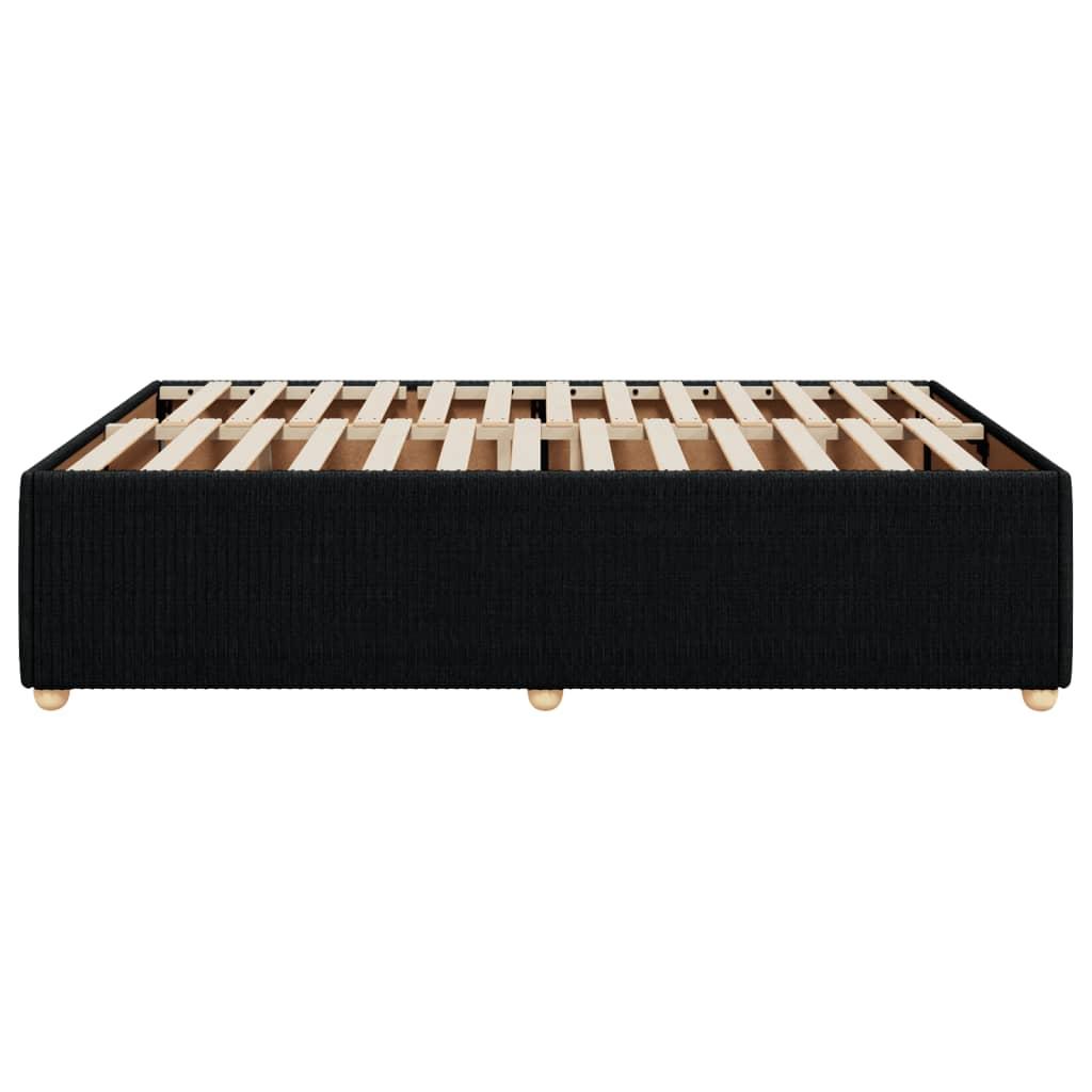 Bed Frame without Mattress Black Queen Fabric