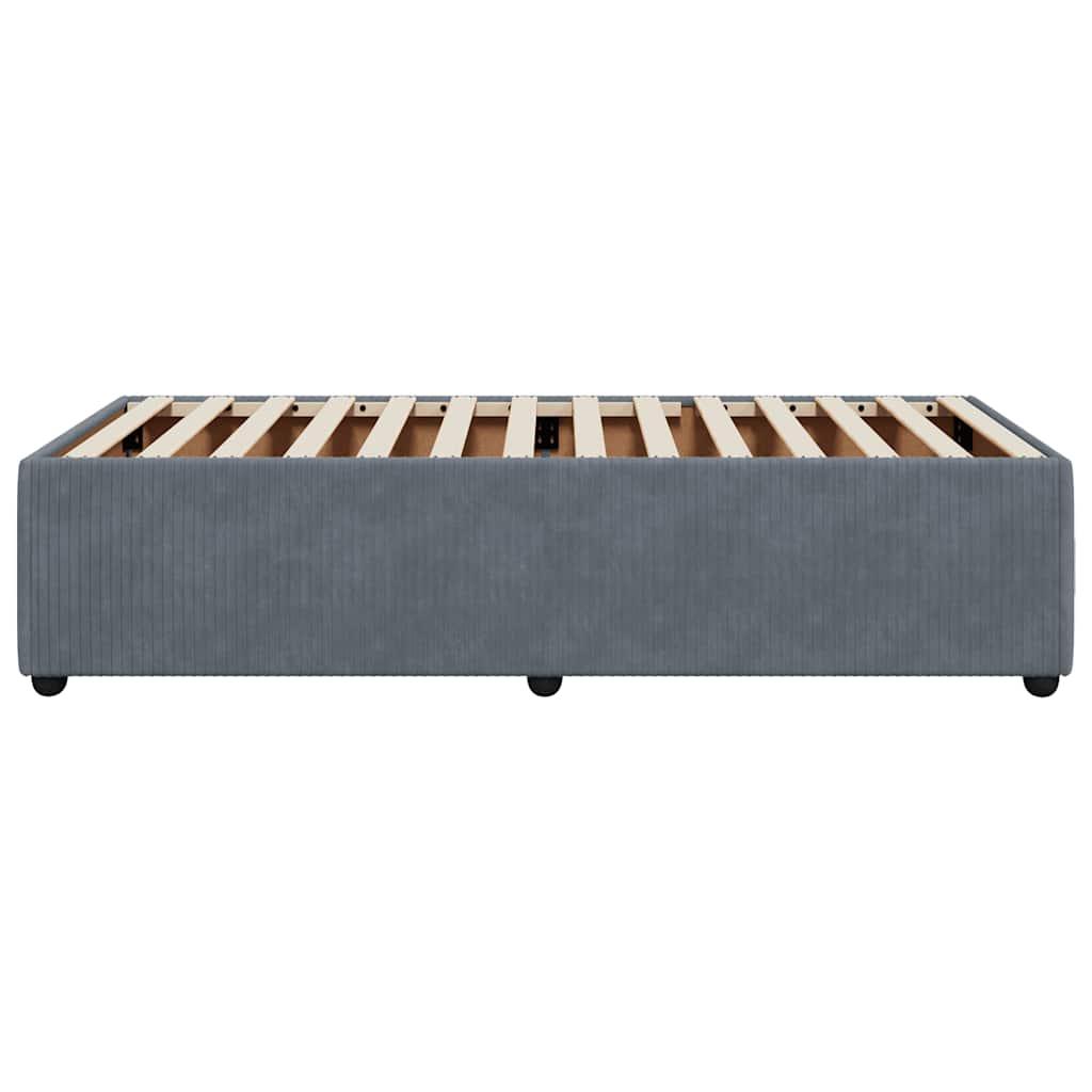 Bed Frame without Mattress Dark Grey King Single Velvet