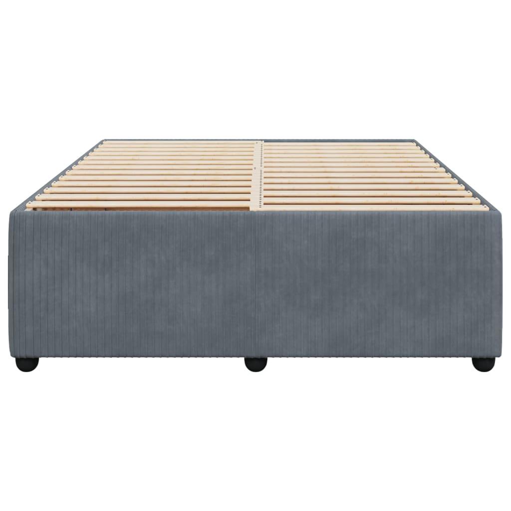 Bed Frame without Mattress Dark Grey Queen Velvet