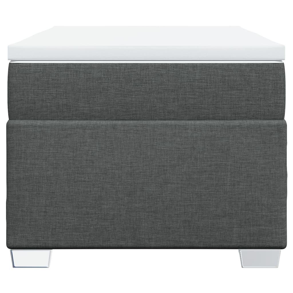 Box Spring Bed with Mattress Dark Grey King Single Fabric