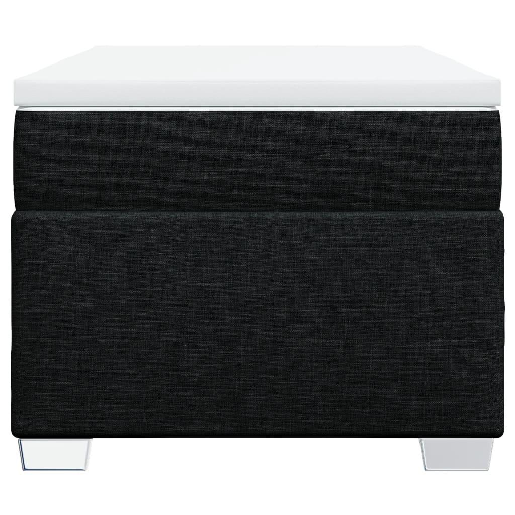 Box Spring Bed with Mattress Black King Single Fabric
