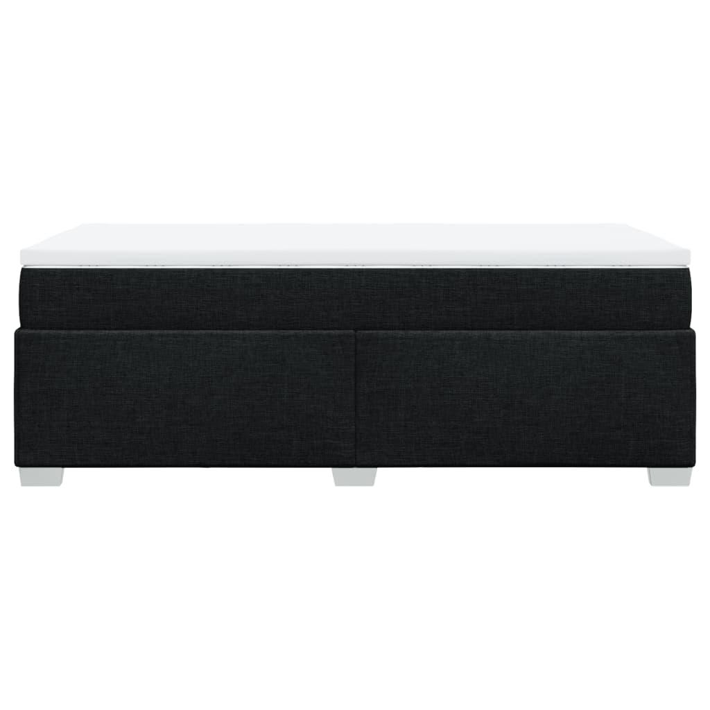 Box Spring Bed with Mattress Black King Single Fabric