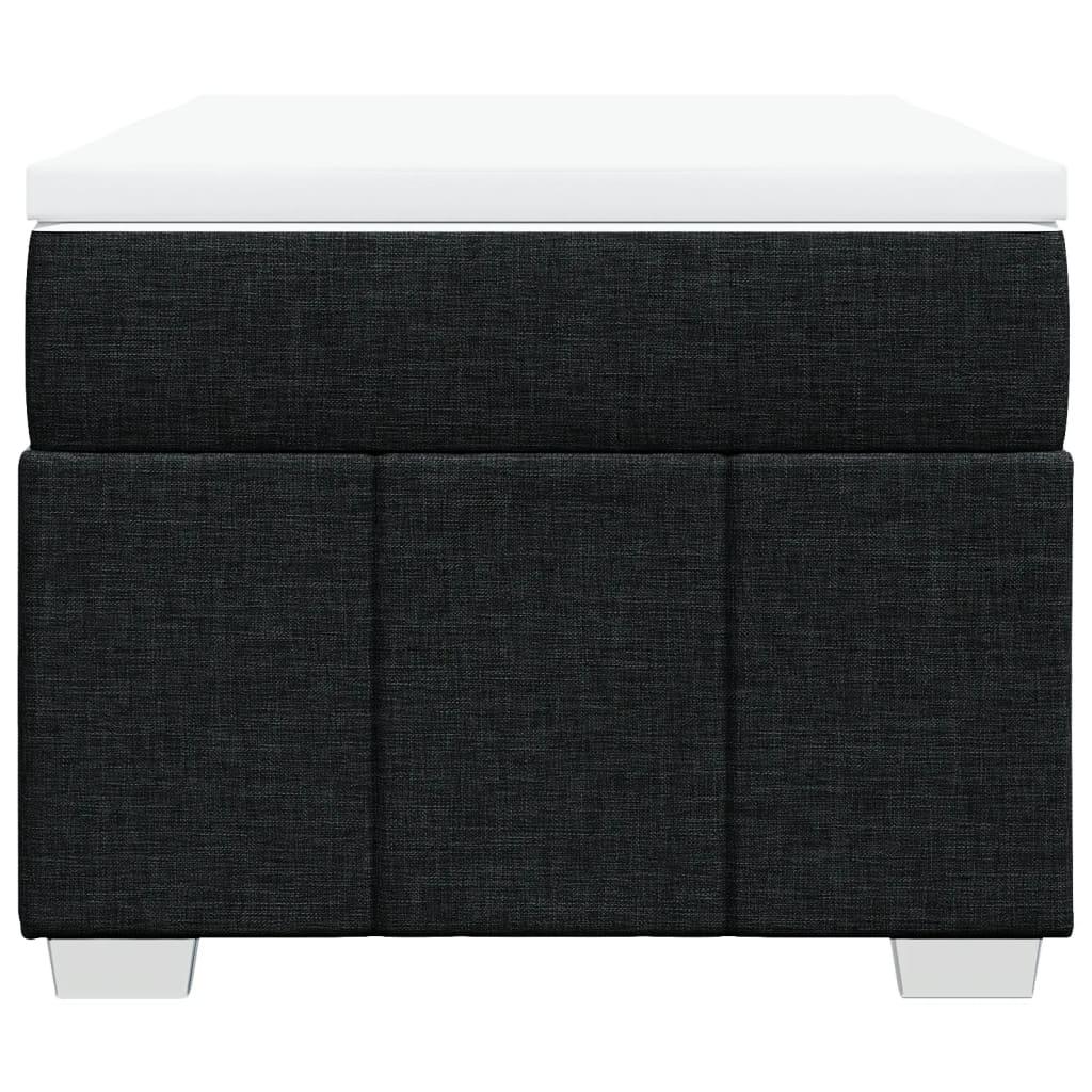 Box Spring Bed with Mattress Black King Single Fabric