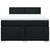 Box Spring Bed with Mattress Black Double Fabric