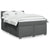 Box Spring Bed with Mattress Black Double Fabric