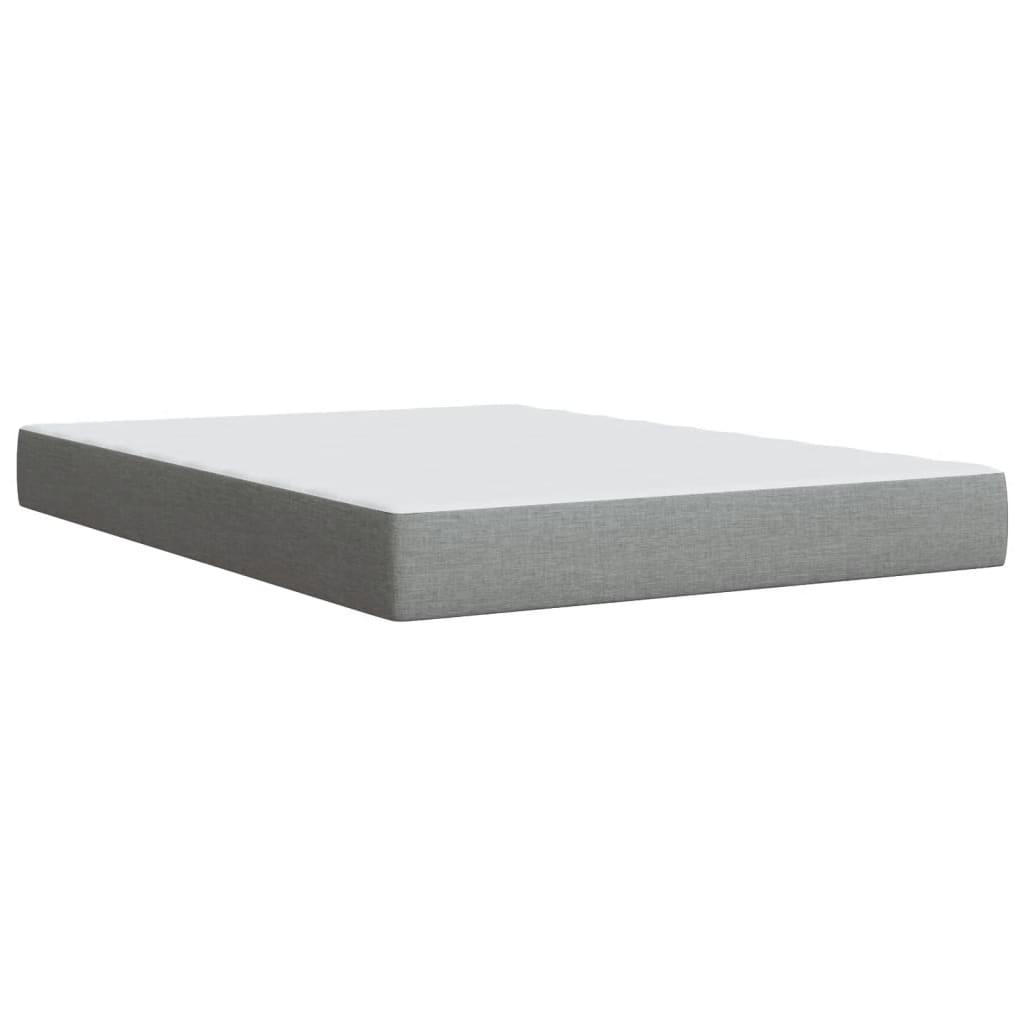 Box Spring Bed with Mattress Dark Grey Queen Fabric