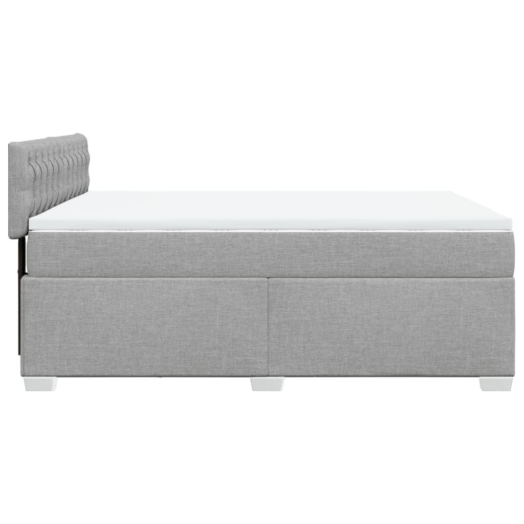 Box Spring Bed with Mattress Dark Grey Queen Fabric