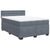 Box Spring Bed with Mattress Dark Grey Queen Velvet
