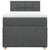 Box Spring Bed with Mattress Dark Grey King Single Fabric