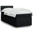 Box Spring Bed with Mattress Black King Single Fabric