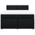 Box Spring Bed with Mattress Black Double Fabric