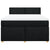 Box Spring Bed with Mattress Black Queen Fabric